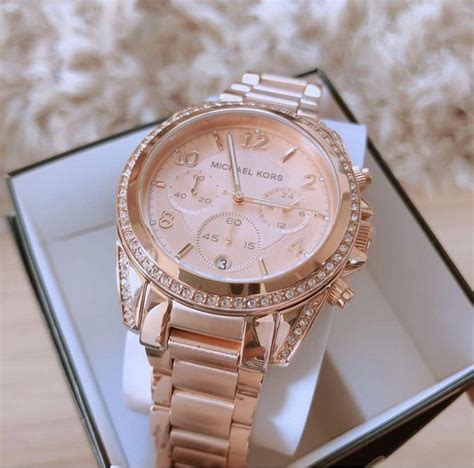 michael kors blair rose gold tone stainless steel chronograph watch|Michael Kors blair rose watch.